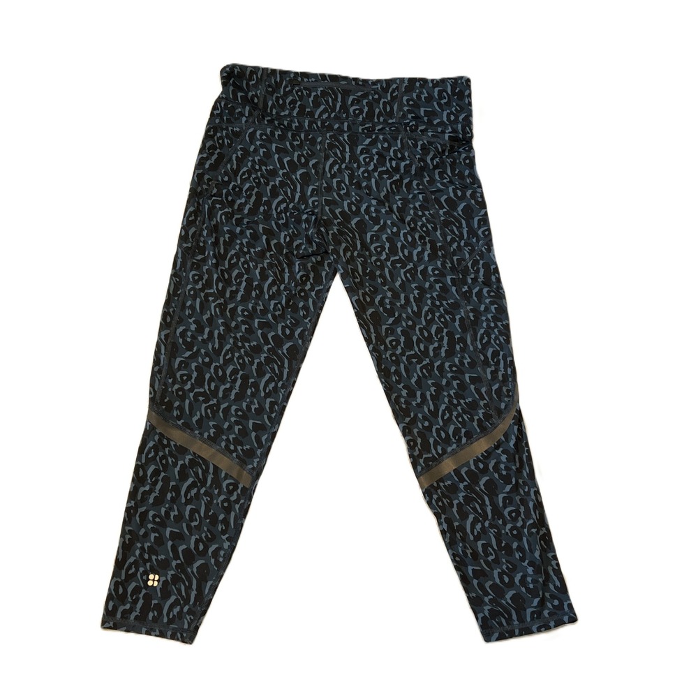 Sweaty Betty Zero Gravity 7/8 Running Leggings Blue Leopard Print XL SB5402B - Picture 4 of 7